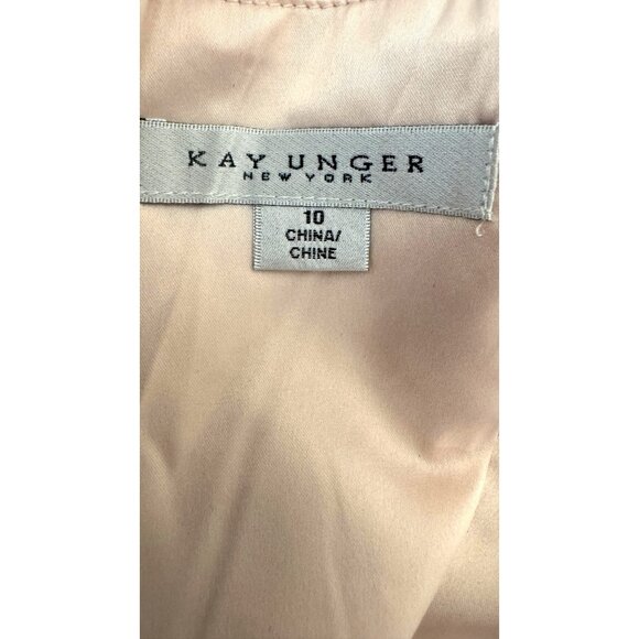 Kay Unger New York Size 10 Lace Overlay Dress Blush Pink Polyester Blend NWT - Picture 2 of 16